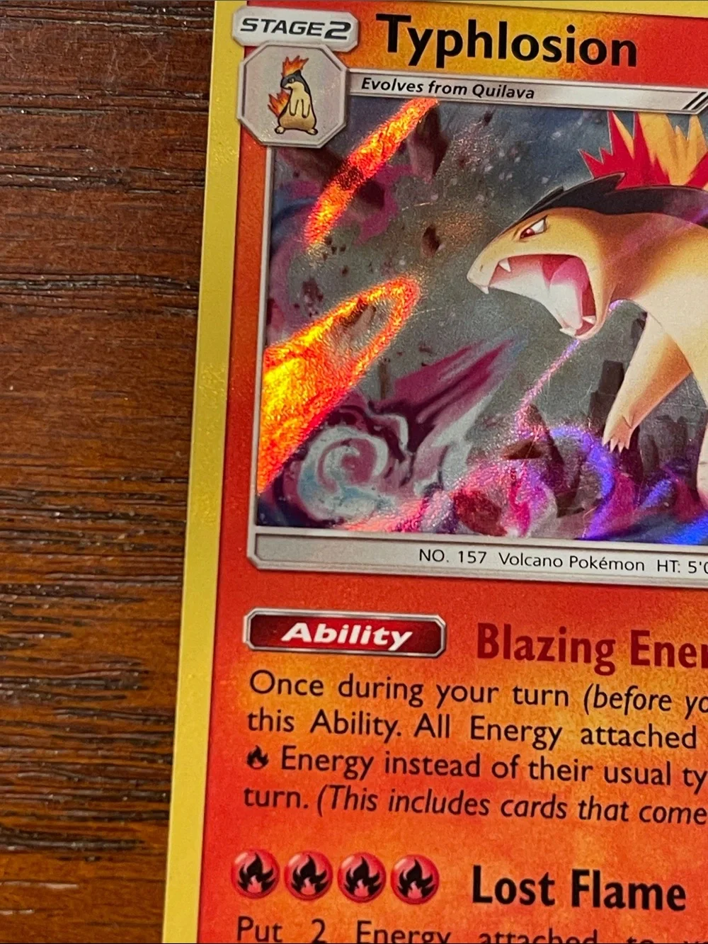 Pokemon Typhlosion Holo Red Yellow Orange